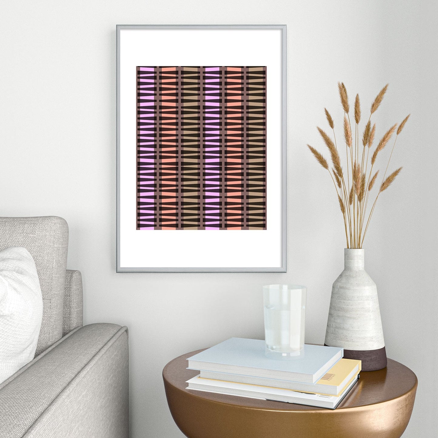 Mirimo Korath Striped Metal Framed Art Print