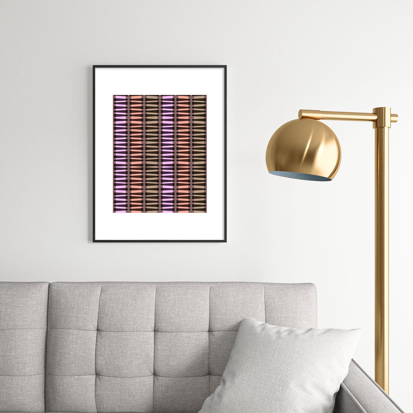 Mirimo Korath Striped Metal Framed Art Print