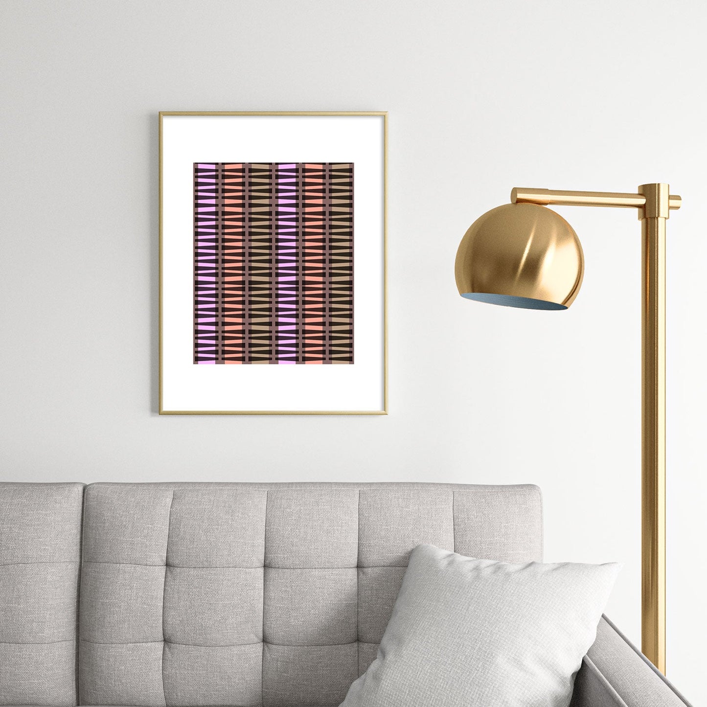 Mirimo Korath Striped Metal Framed Art Print