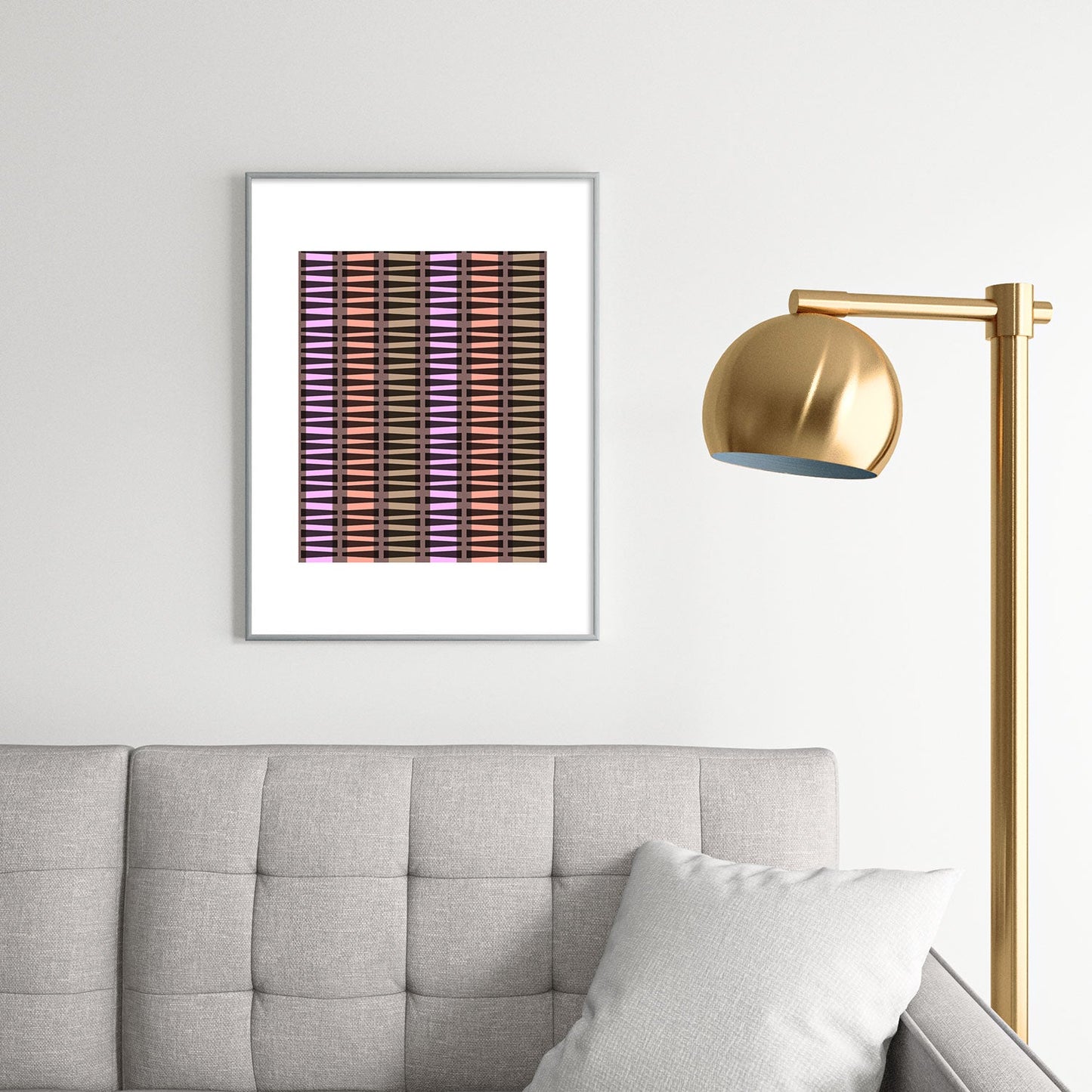 Mirimo Korath Striped Metal Framed Art Print