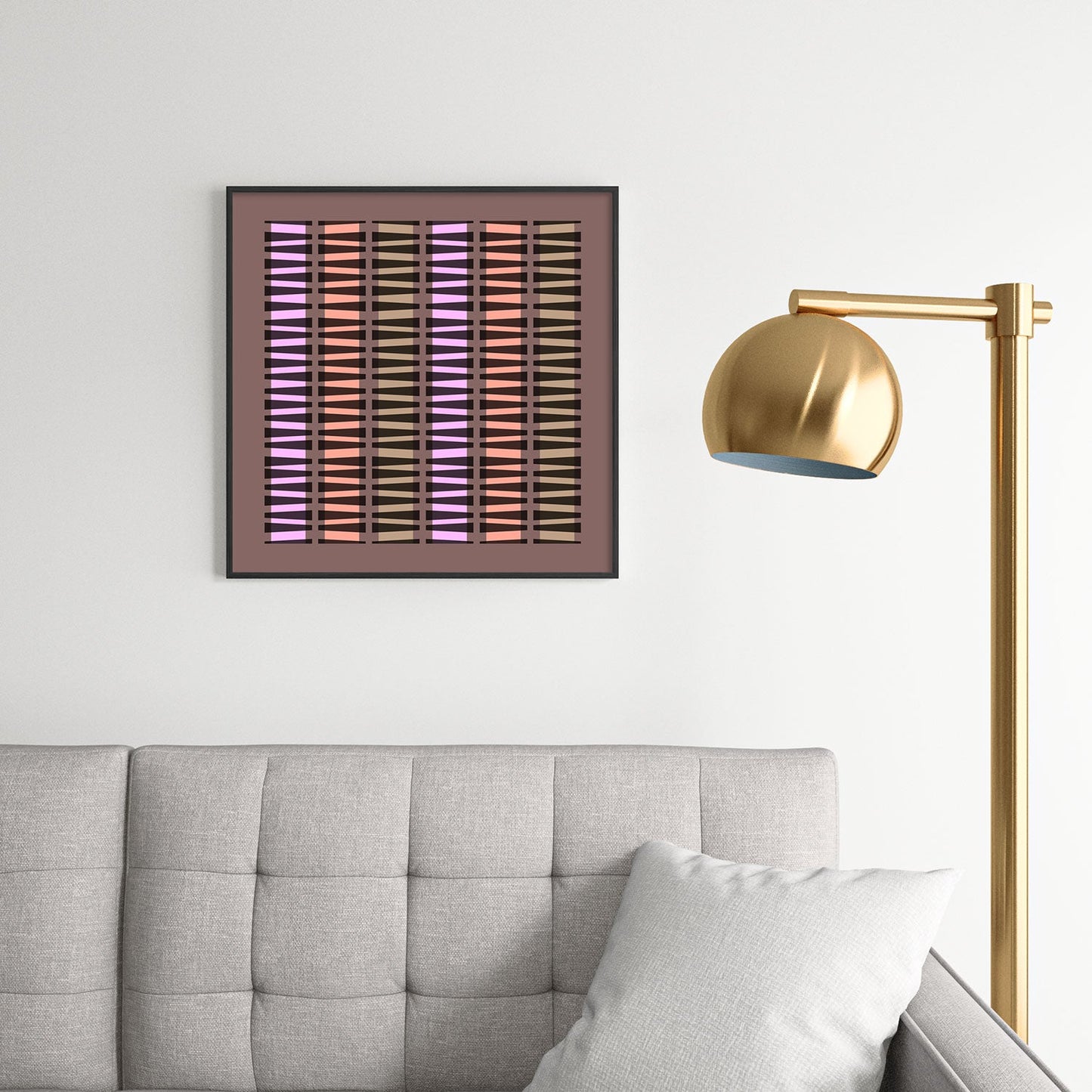Mirimo Korath Striped Square Metal Framed Art Print
