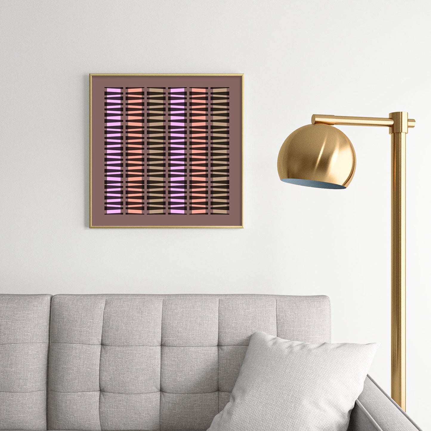 Mirimo Korath Striped Square Metal Framed Art Print