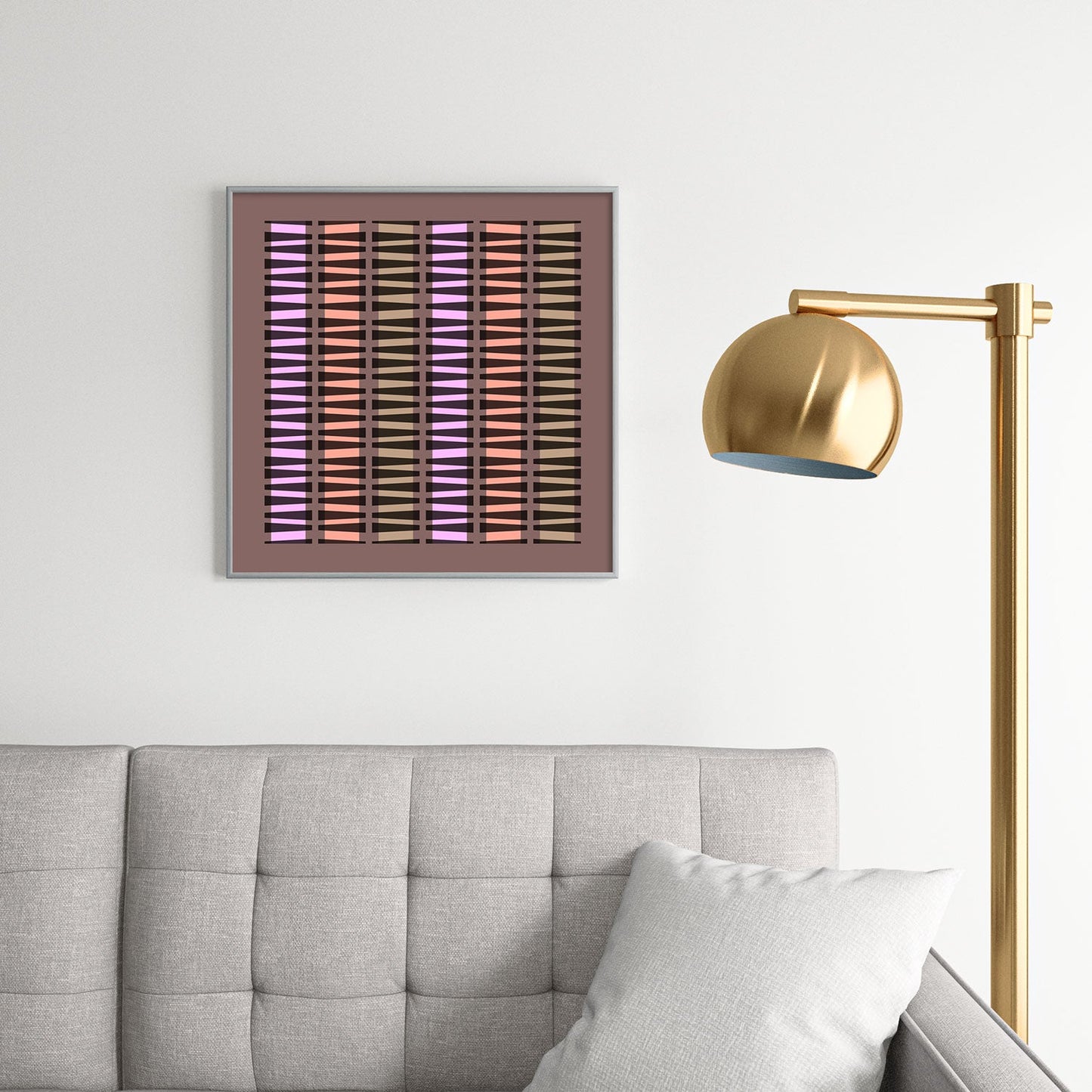Mirimo Korath Striped Square Metal Framed Art Print