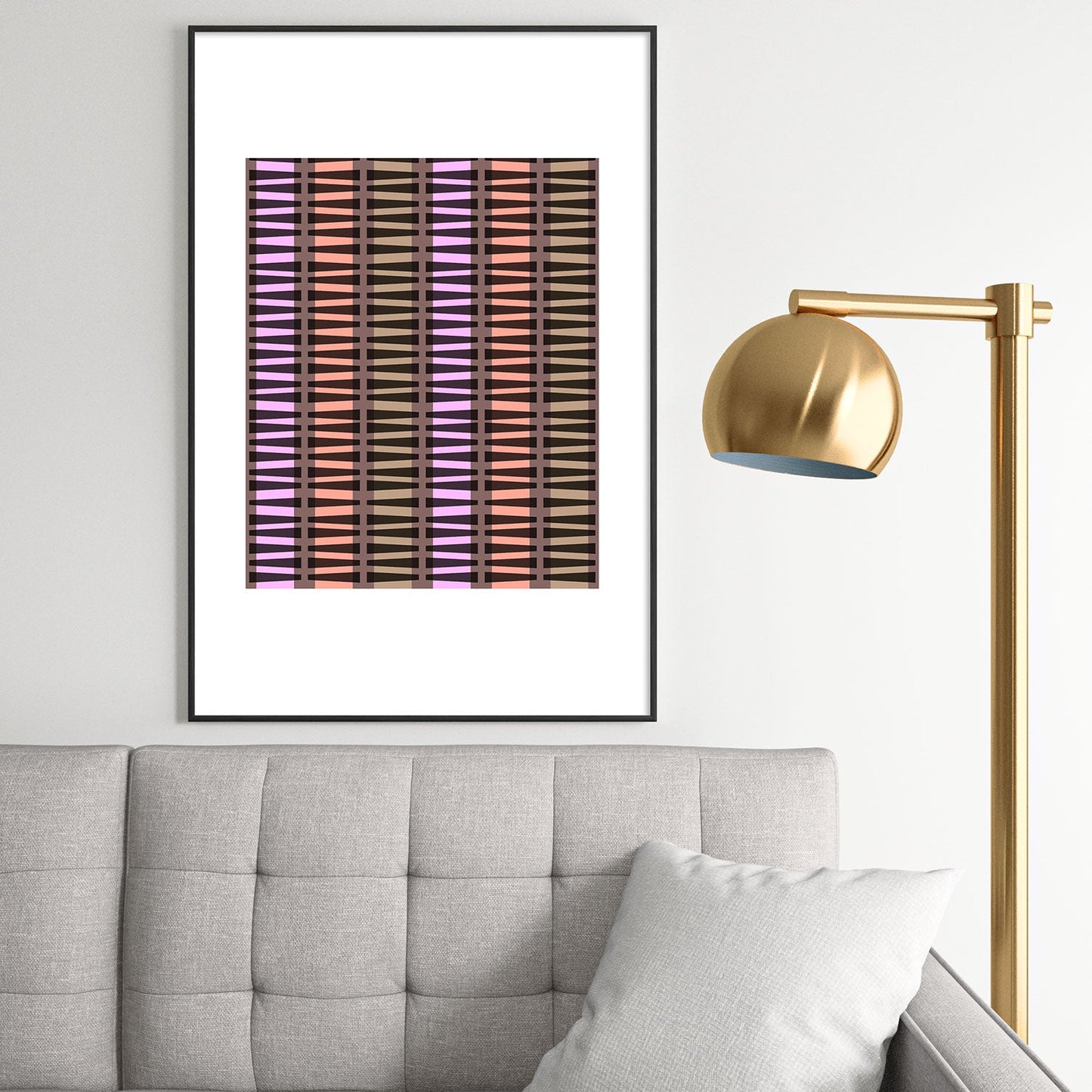 Mirimo Korath Striped Metal Framed Art Print