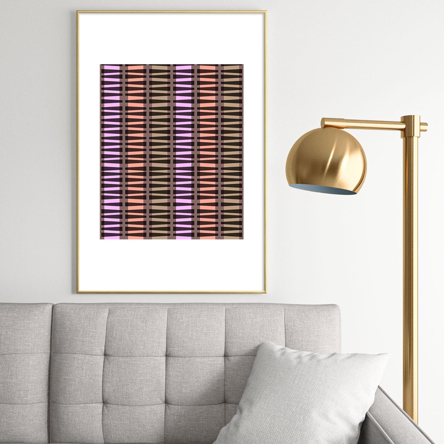 Mirimo Korath Striped Metal Framed Art Print