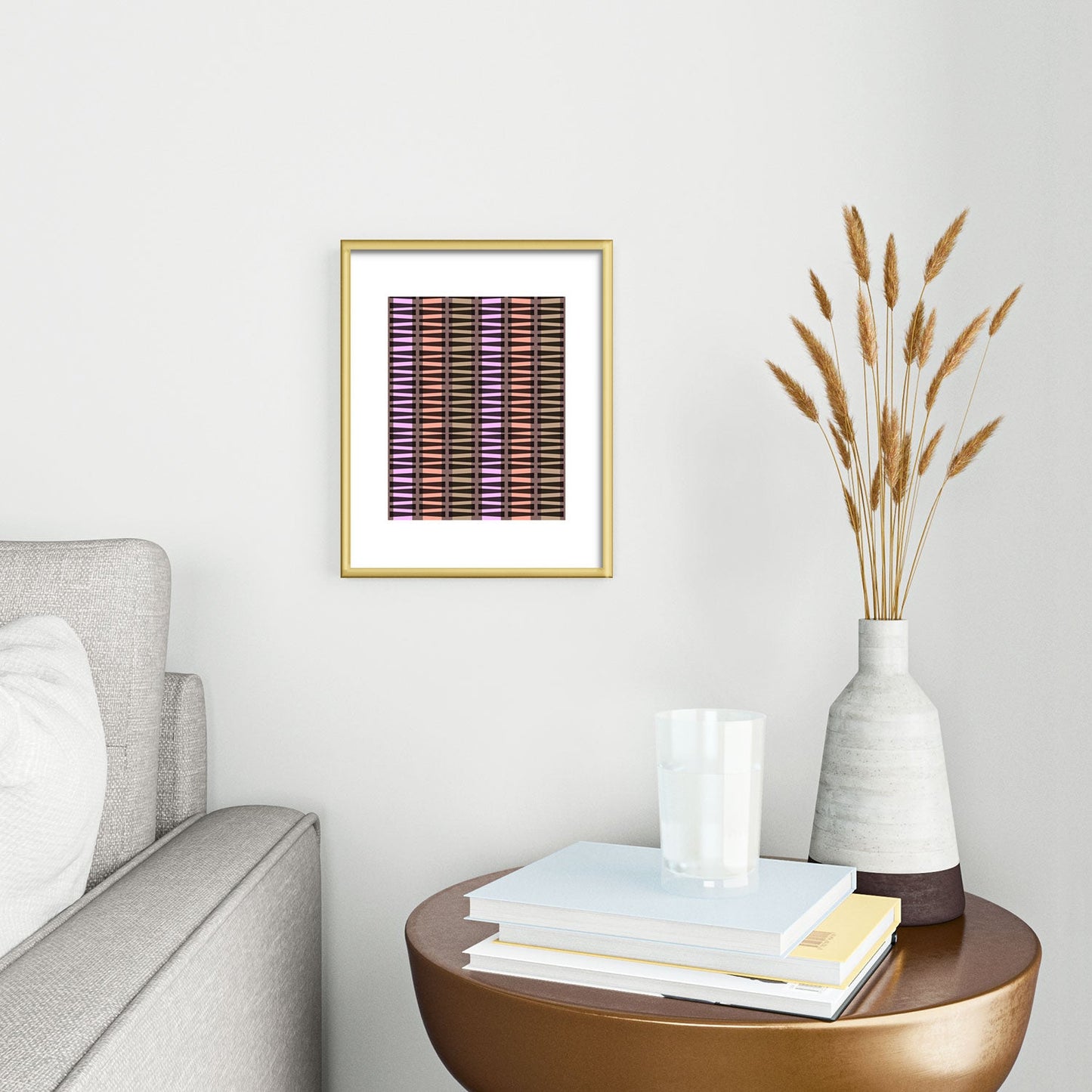 Mirimo Korath Striped Metal Framed Art Print
