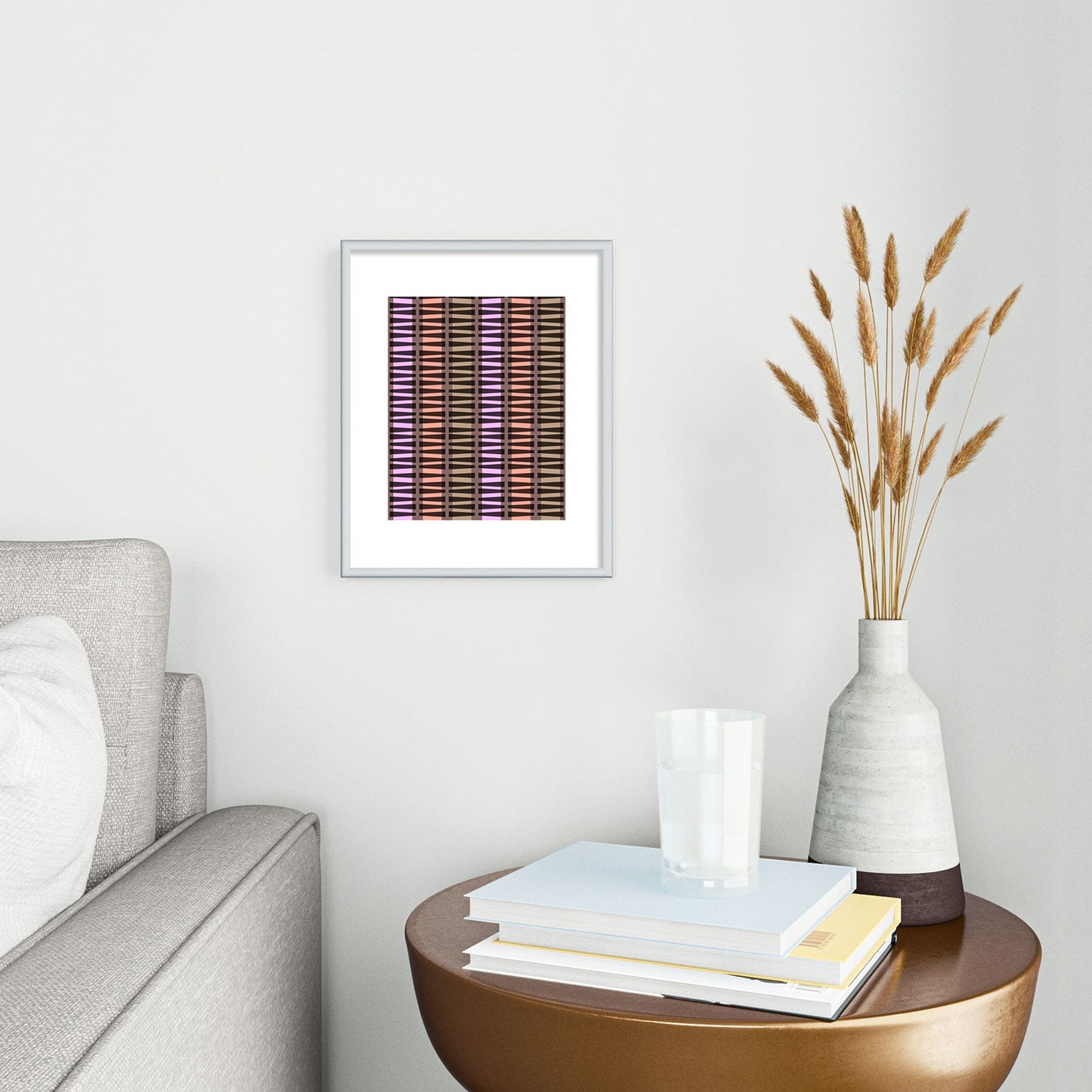 Mirimo Korath Striped Metal Framed Art Print