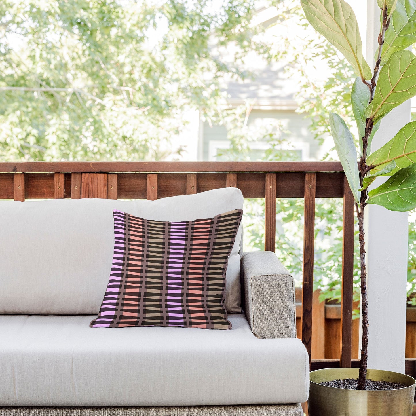 Mirimo Korath Striped Outdoor Throw Pillow