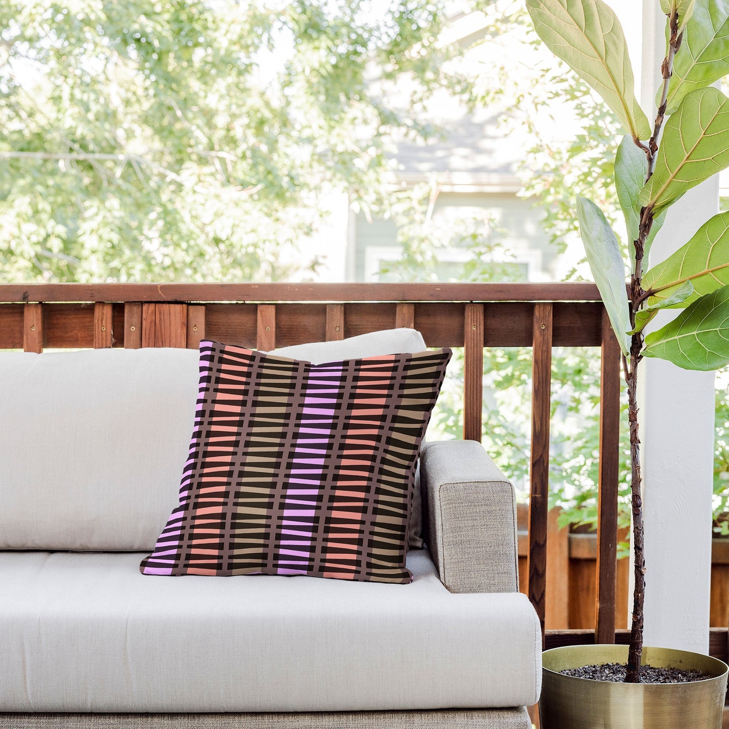 Mirimo Korath Striped Outdoor Throw Pillow