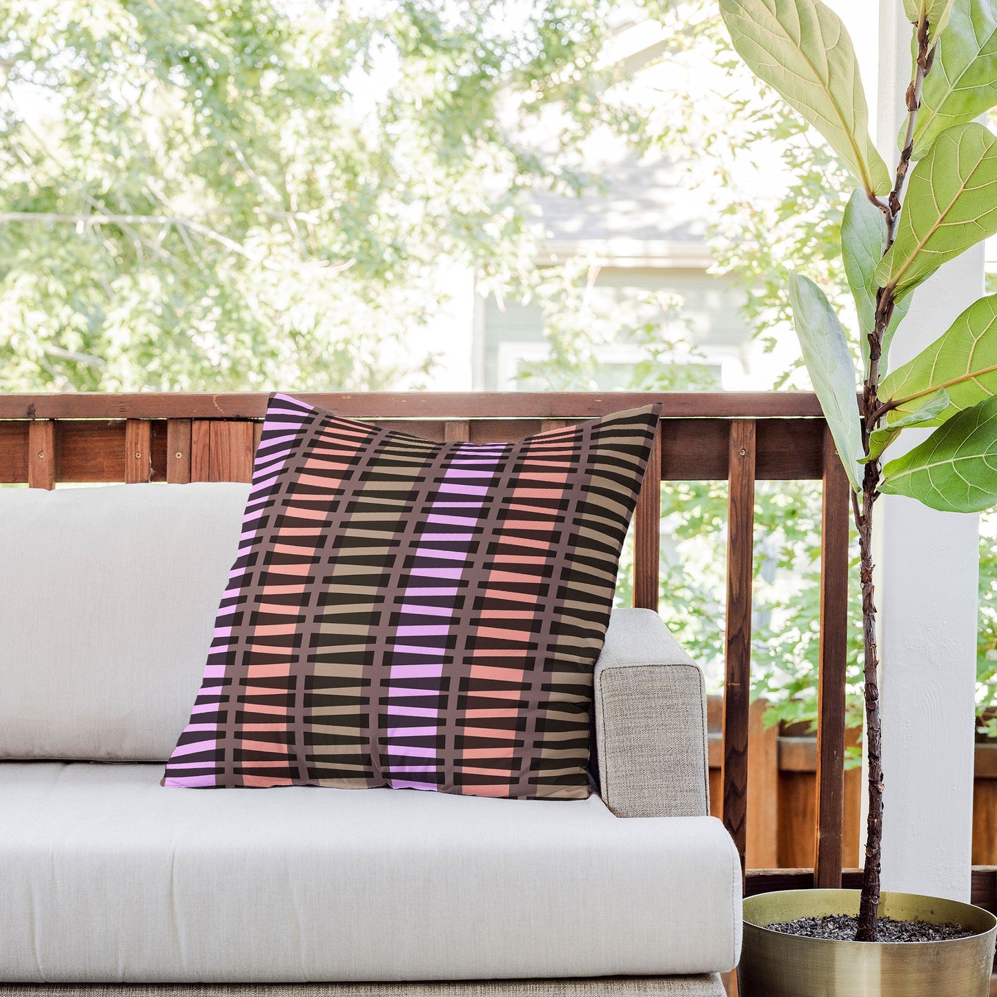 Mirimo Korath Striped Outdoor Throw Pillow