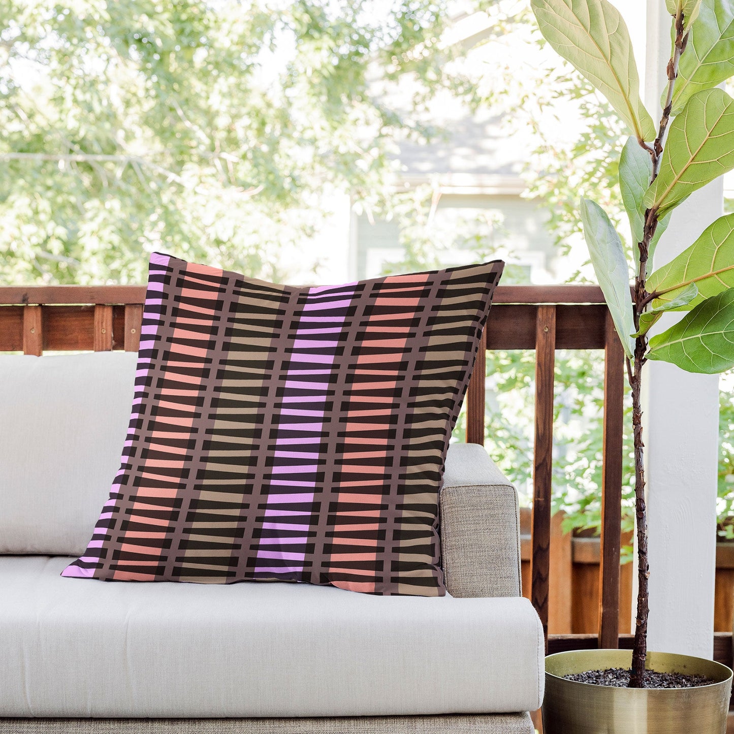 Mirimo Korath Striped Outdoor Throw Pillow