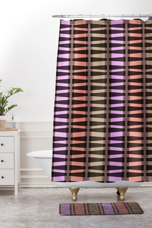 Mirimo Korath Striped Shower Curtain And Mat