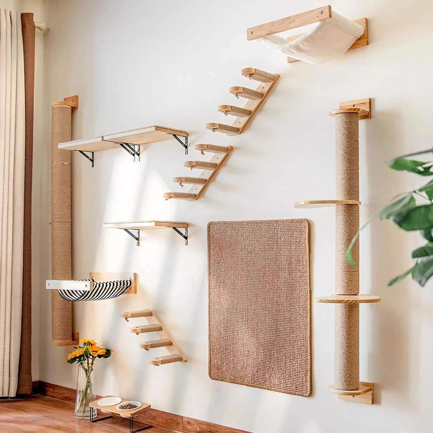 Wandklimplank voor Katten met Krabpaal – ClimbPaws