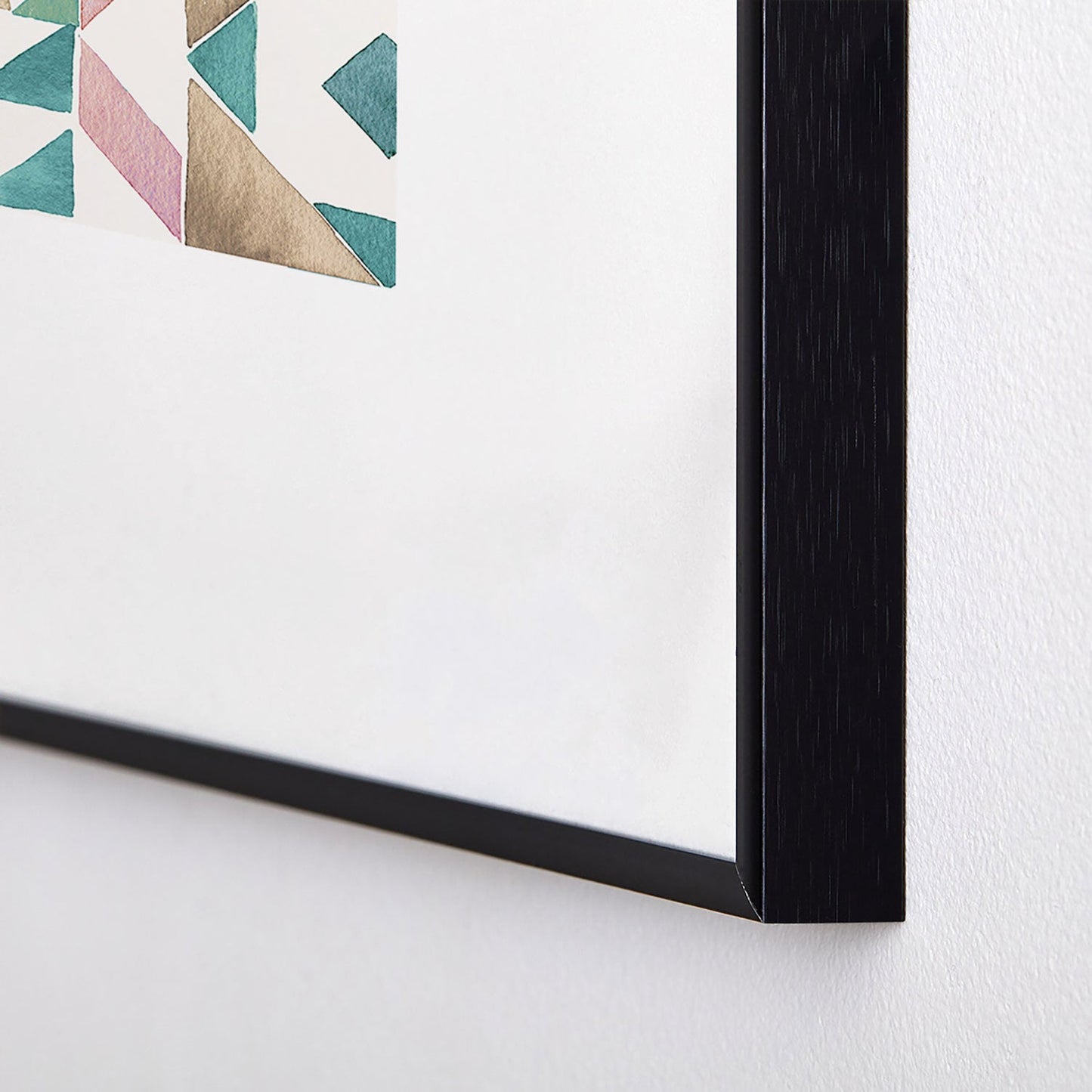Ninola Design Charming Nostalgia Geometric Tiles Patchwork Aqua Pink Gold Metal Framed Art Print