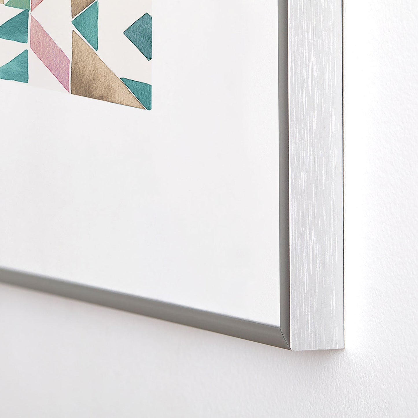 Ninola Design Charming Nostalgia Geometric Tiles Patchwork Aqua Pink Gold Metal Framed Art Print