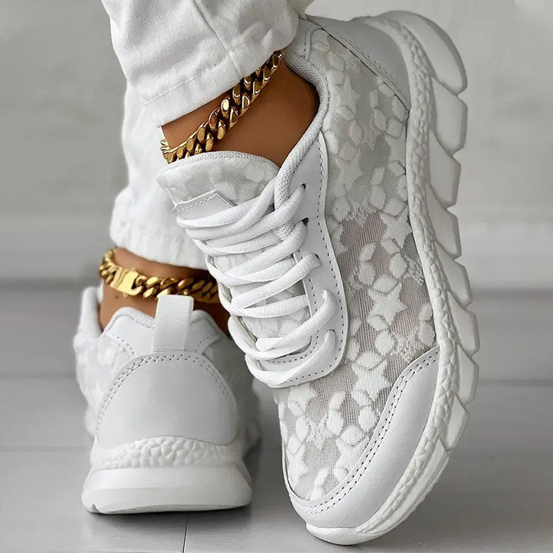Felicity - Ademende Sneakers Met Ronde Neuzen