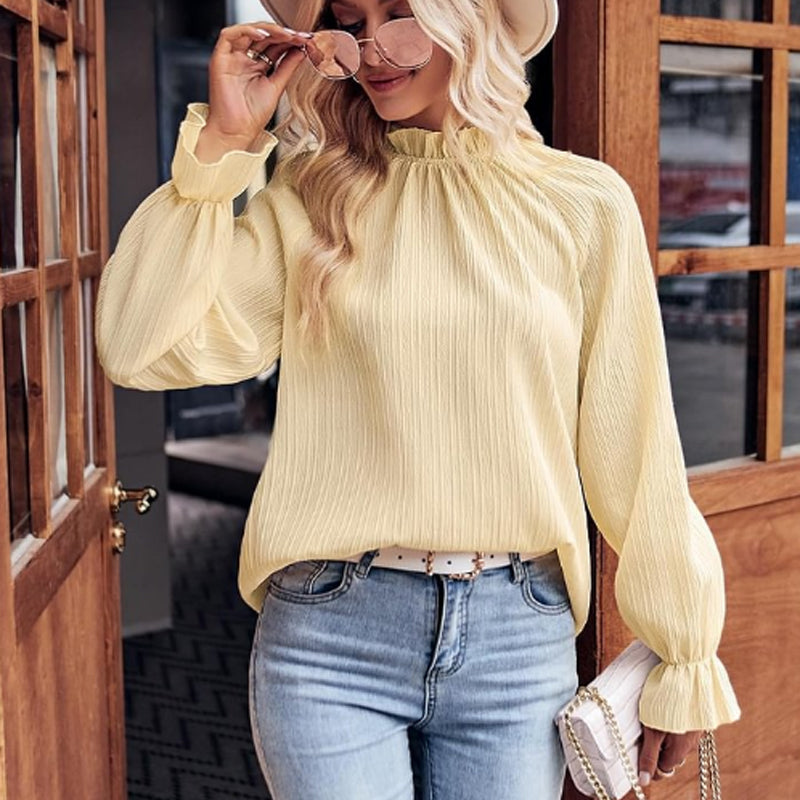 Ermelia - Casual Blouse met Ruches voor Vrouwen