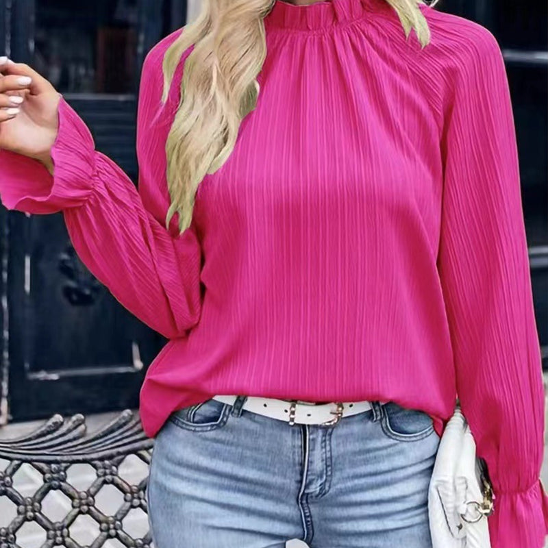Ermelia - Casual Blouse met Ruches voor Vrouwen
