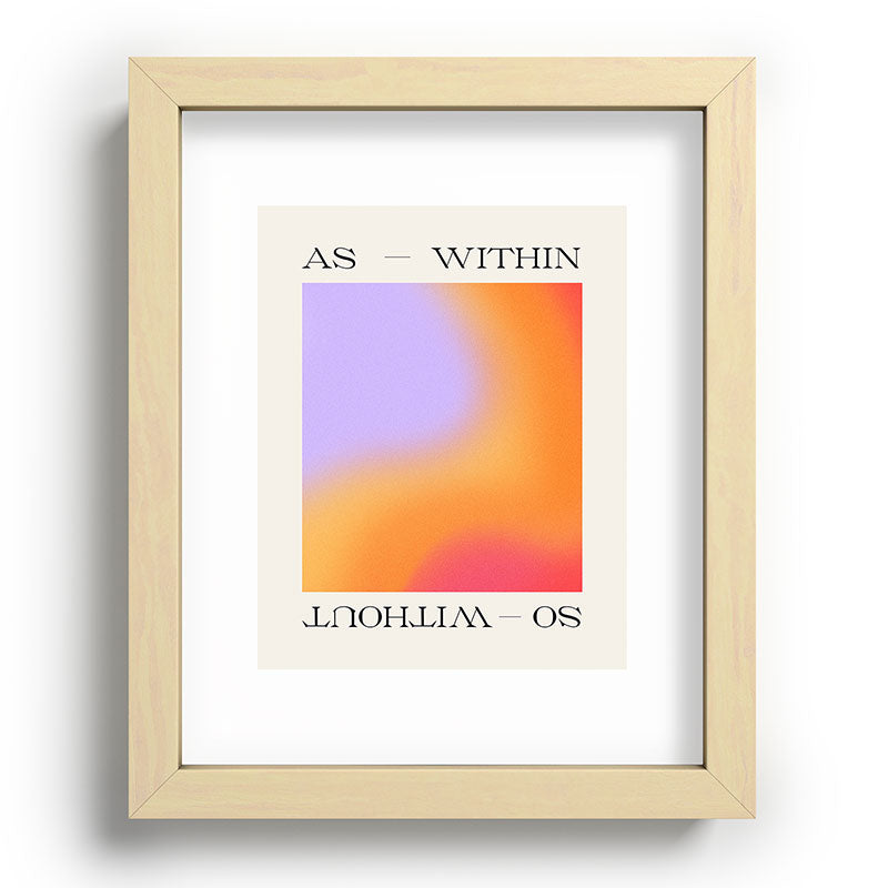 Tiger Spirit As Within So Without Recessed Framing Rectangle