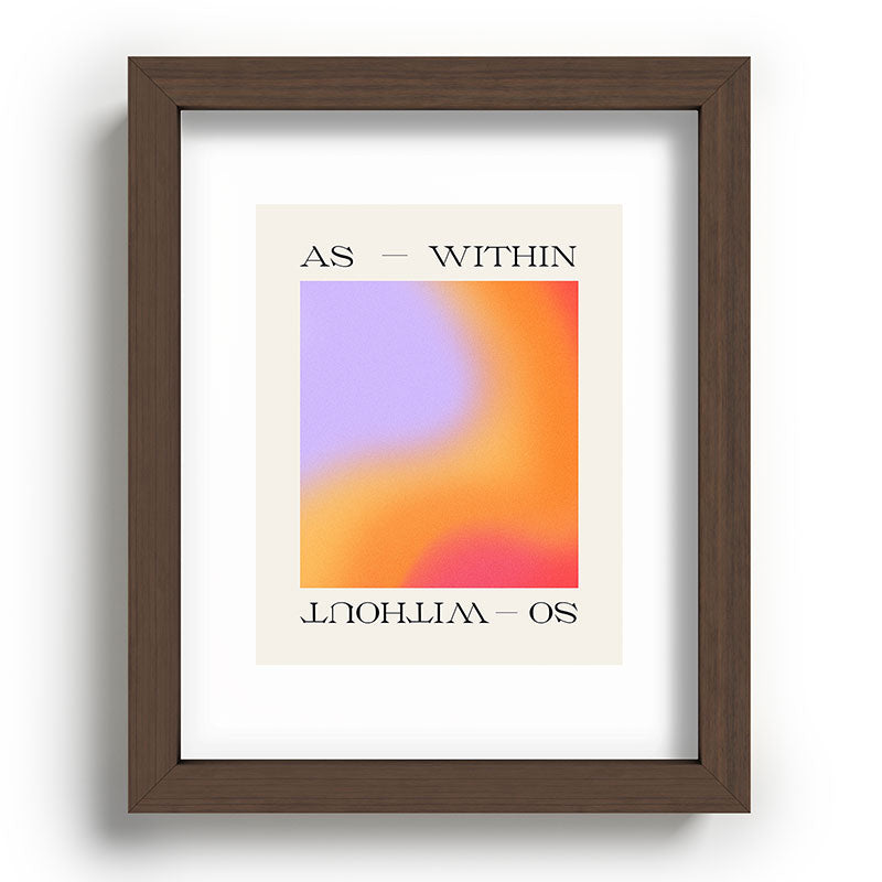 Tiger Spirit As Within So Without Recessed Framing Rectangle