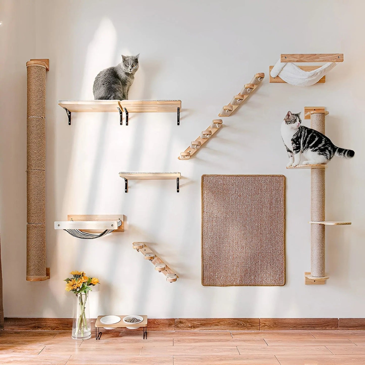 Wandklimplank voor Katten met Krabpaal – ClimbPaws