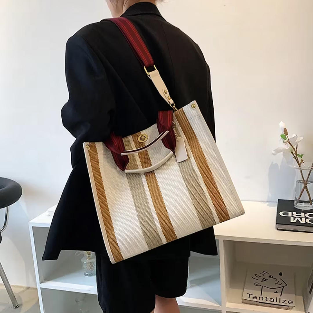 Ivy - Gestreepte Tote Bag voor Dames - Stijlvol & Veelzijdig